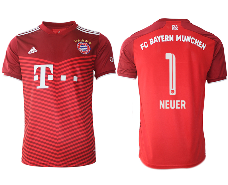 Men 2021-2022 Club Bayern Munich home aaa version red #1 Soccer Jersey